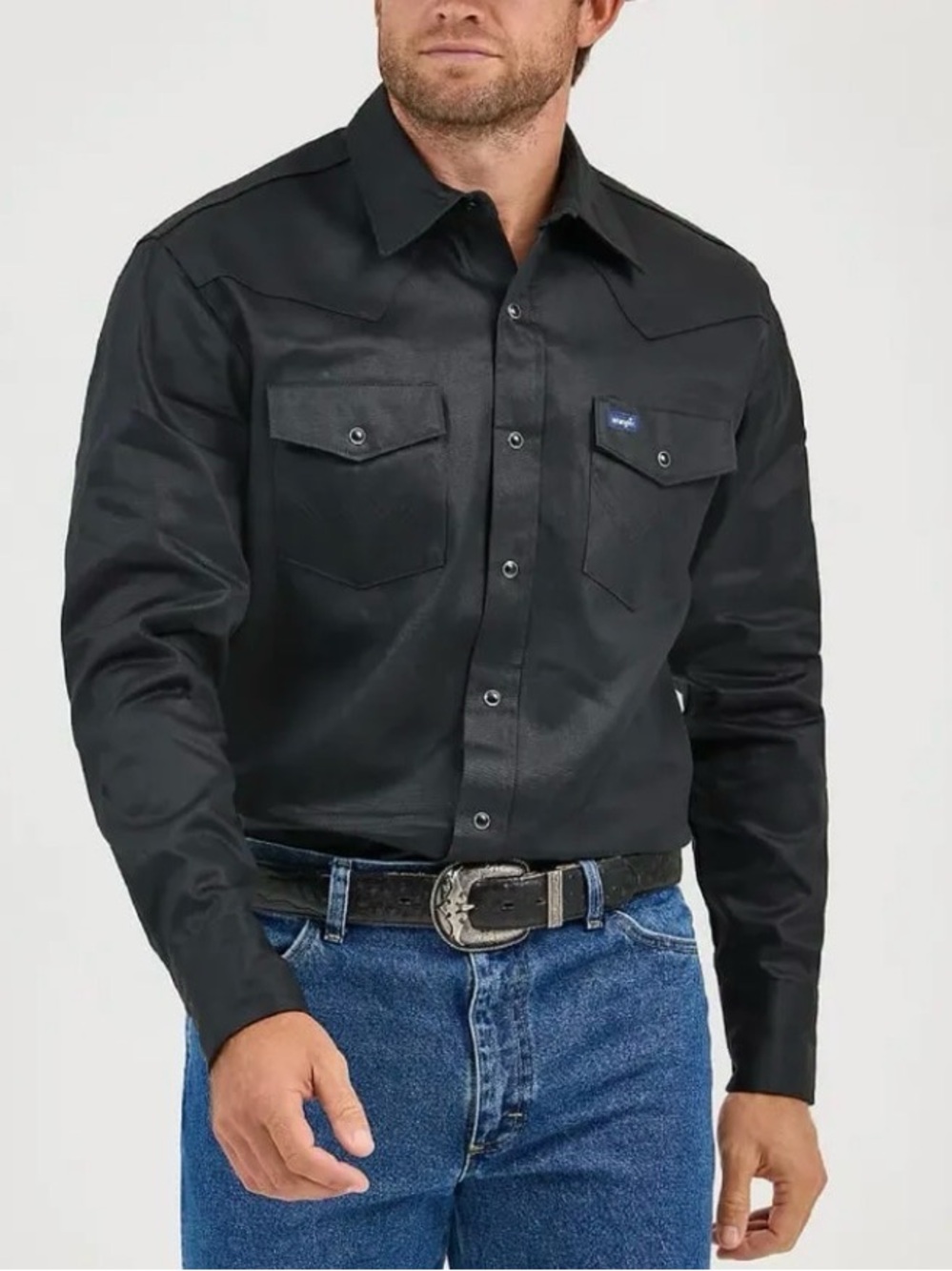 Wrangler Cowboy Cut Black Snap Shirt
